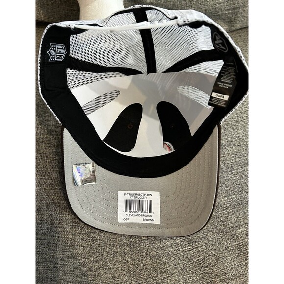 47 Cleveland Browns Black MVP Trucker Snapback Adjustable Hat Cap - Picture 6 of 6